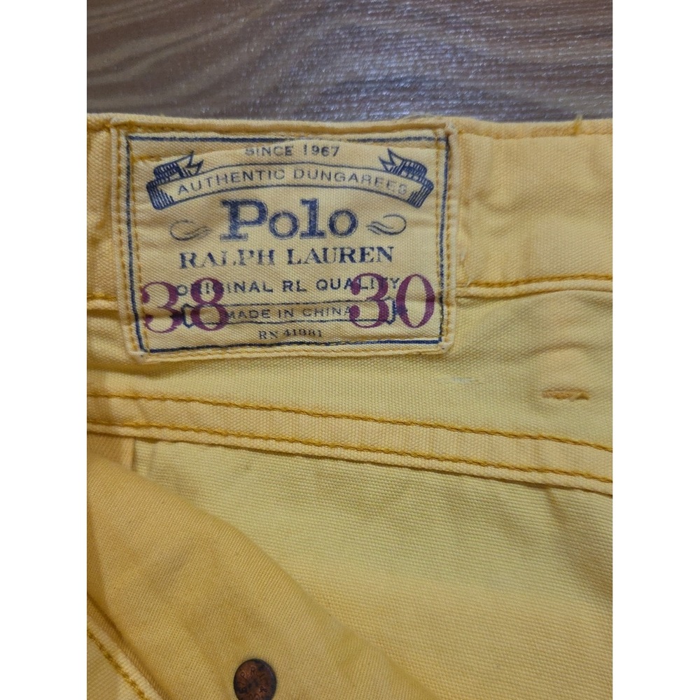 Polo Ralph Lauren Varick Slim Straight Preppy Heriatge Chino Yellow 38x30 Cotton - Picture 4 of 8